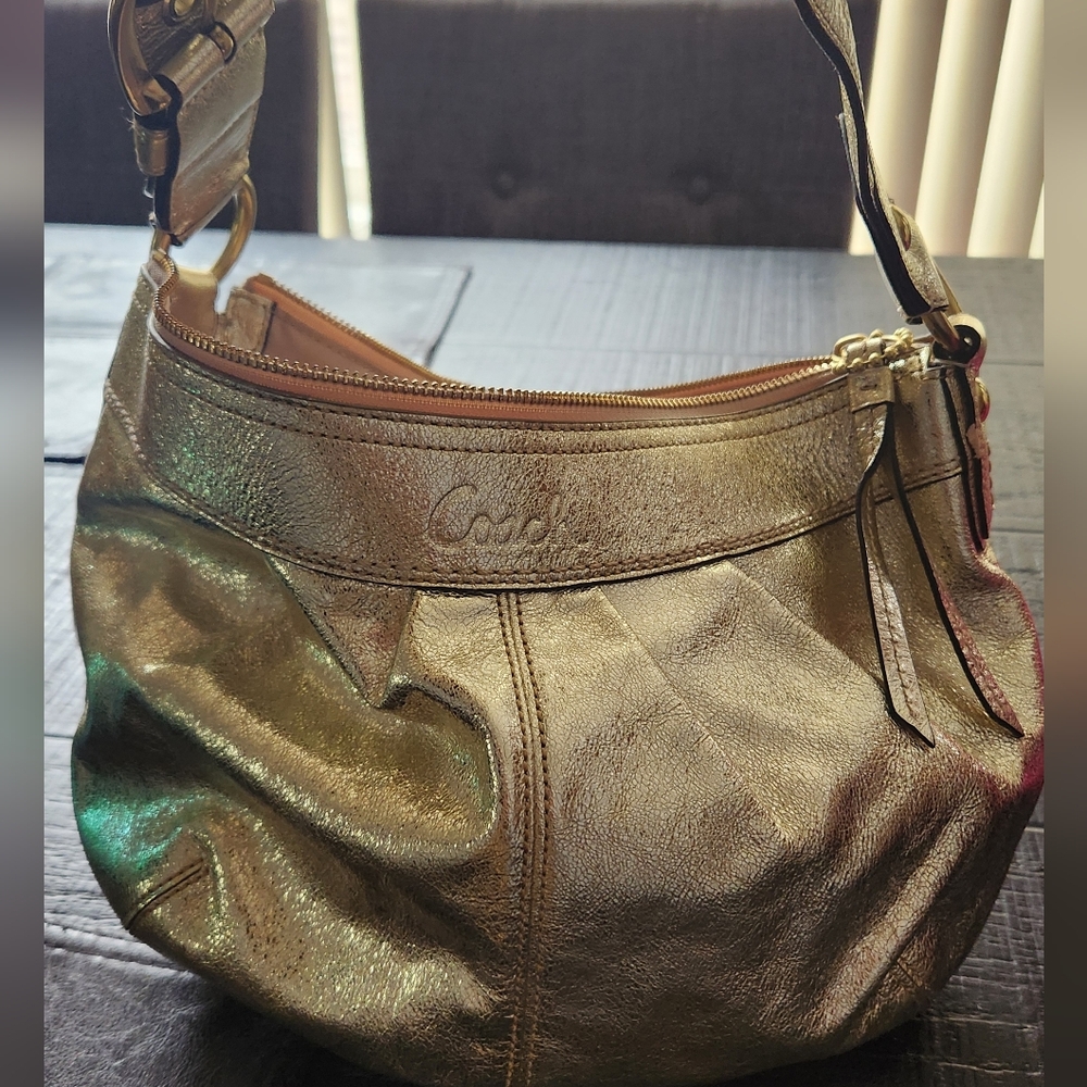 Coach Metallic Gold Hobo Bag - Picture 9 of 9